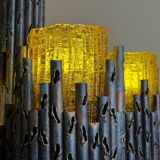 Brutalist chandelier by Marcello Fantoni for Fantoni Studio, Florence, Italy, 1960s.