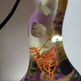 Vintage resin lamp with marine shell inclusions