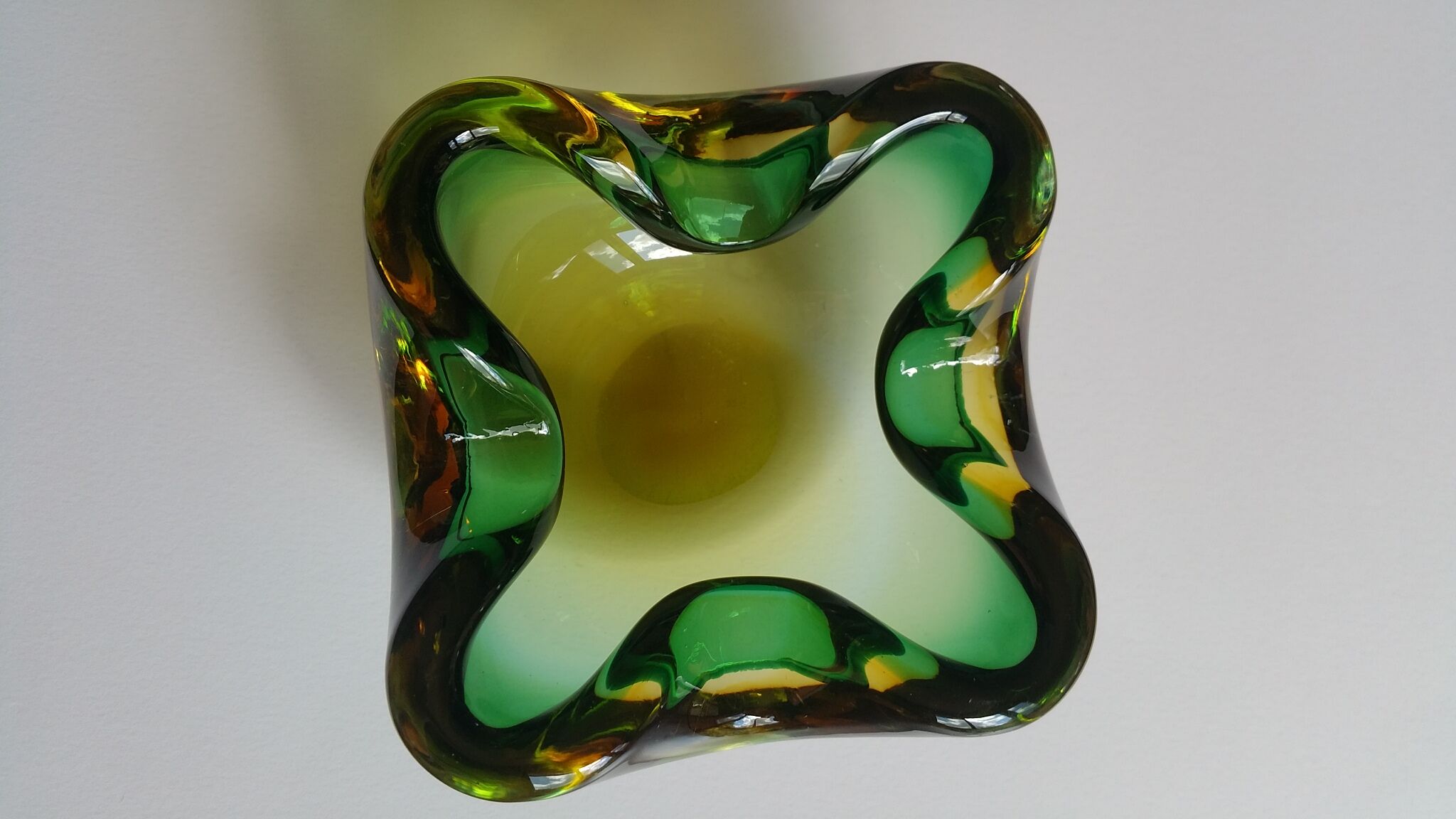 Sommerso ashtray in Murano glass, from the 60s