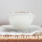 White and gold porcelain sauceboat Genuine SEP porcelain France selection