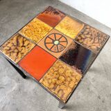 Duo de tables basses en céramique émaillée