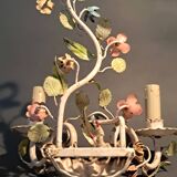 Appliques en fer forgé polychrome à deux lumières, Italie 1950-1960