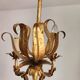 Vintage Hollywood Regency 6 light Chandelier gilded Italy Florence 1950-60