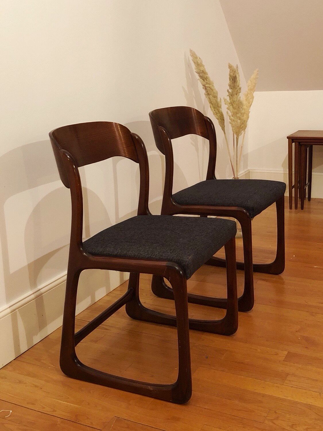 Pair of Baumann sled chairs