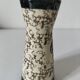Vintage cream ceramic vase with purple floral decoration and gold highlights