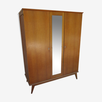 Armoire étagère penderie vintage année 50 60 pieds compas