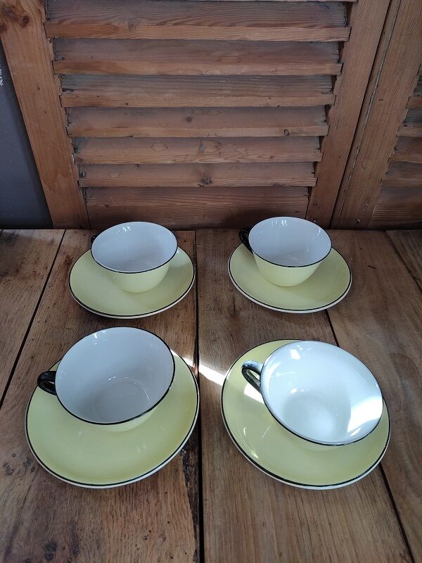 Coffee service Porcelain Cup Wolf mill Black liseré Patel