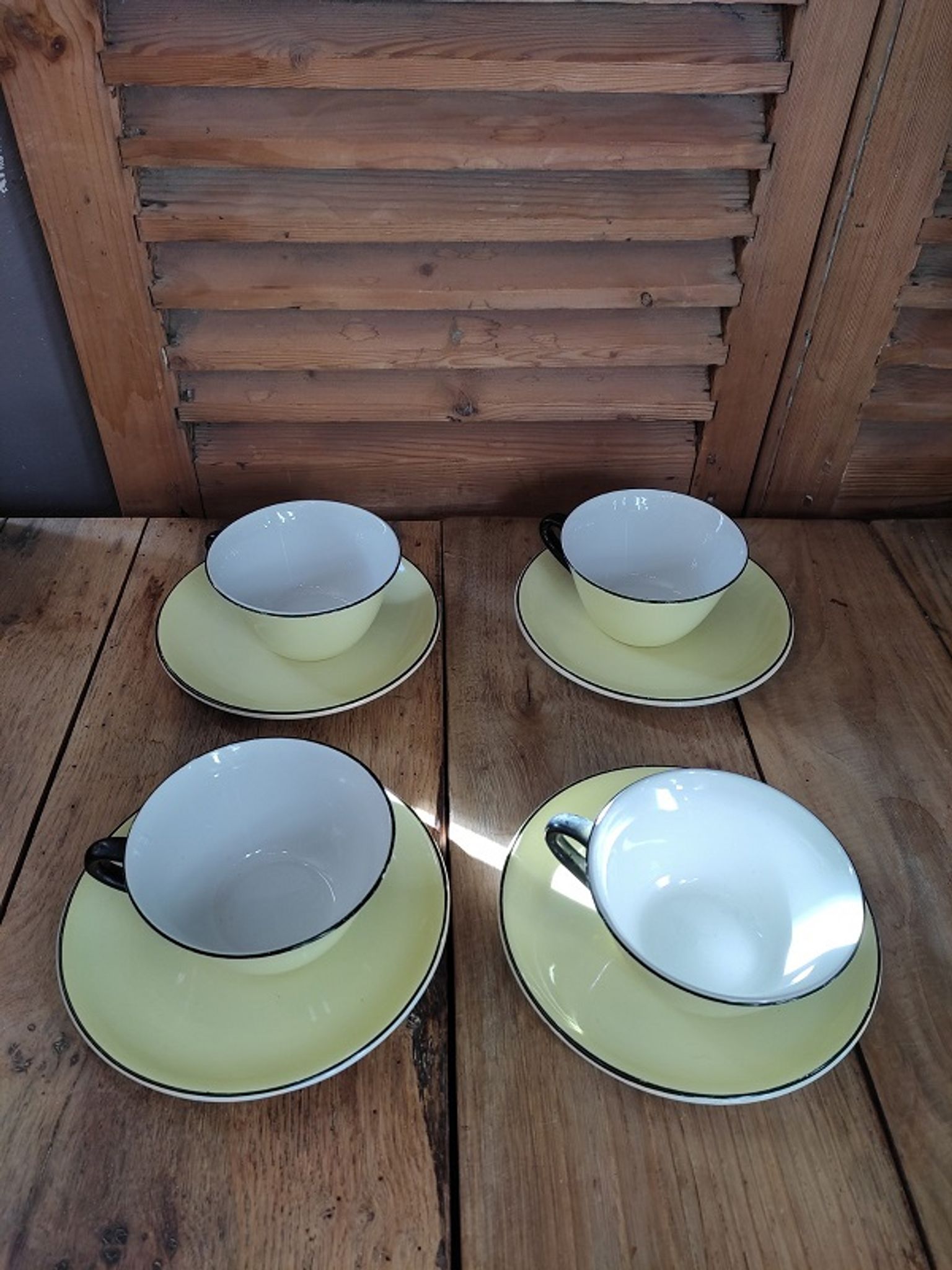 Coffee service Porcelain Cup Wolf mill Black liseré Patel
