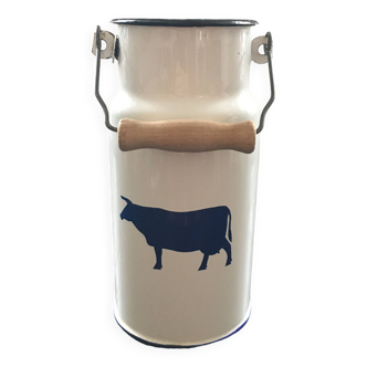 Metal milk jug with cow decor