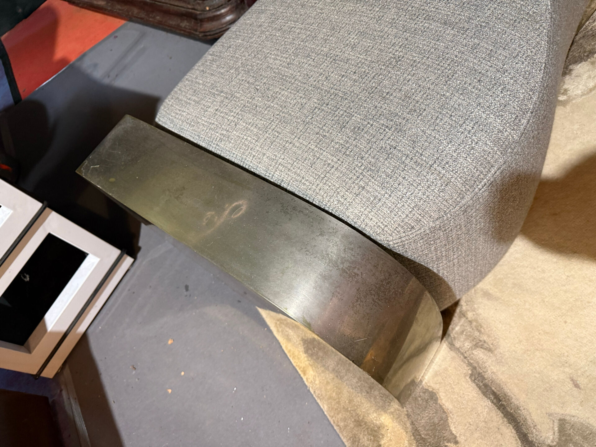 Sofa design fabric and brass
