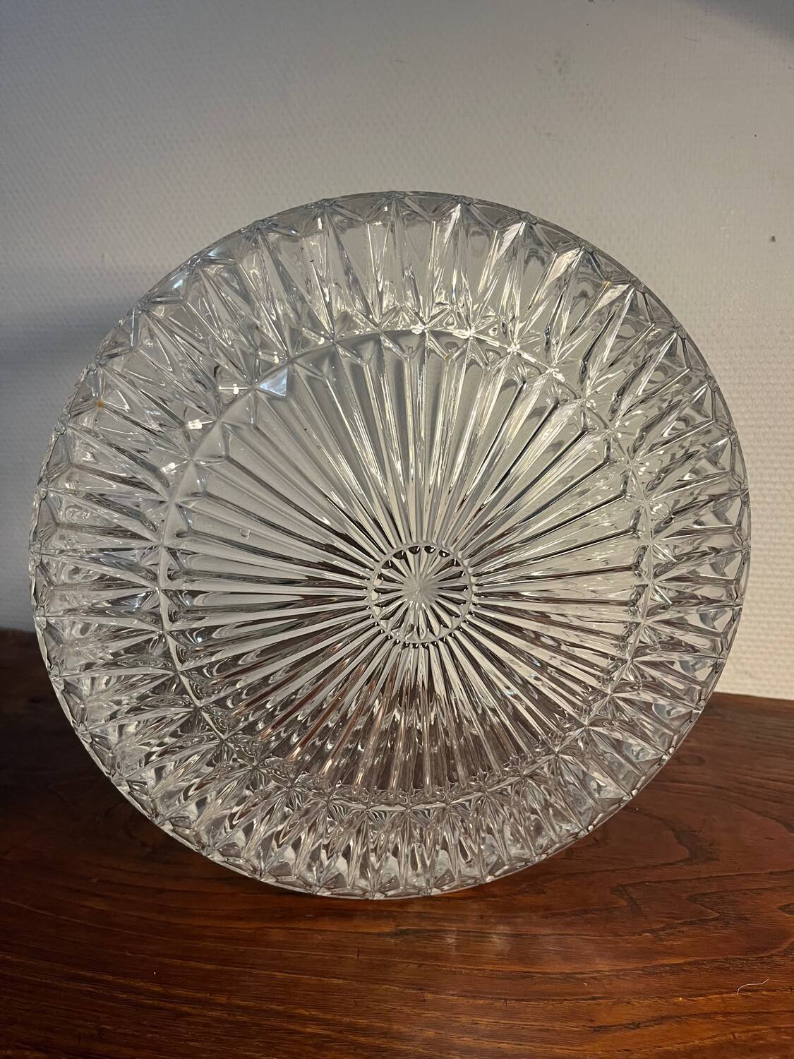 Plafonnier suspension XL verre ciselé esprit diamant