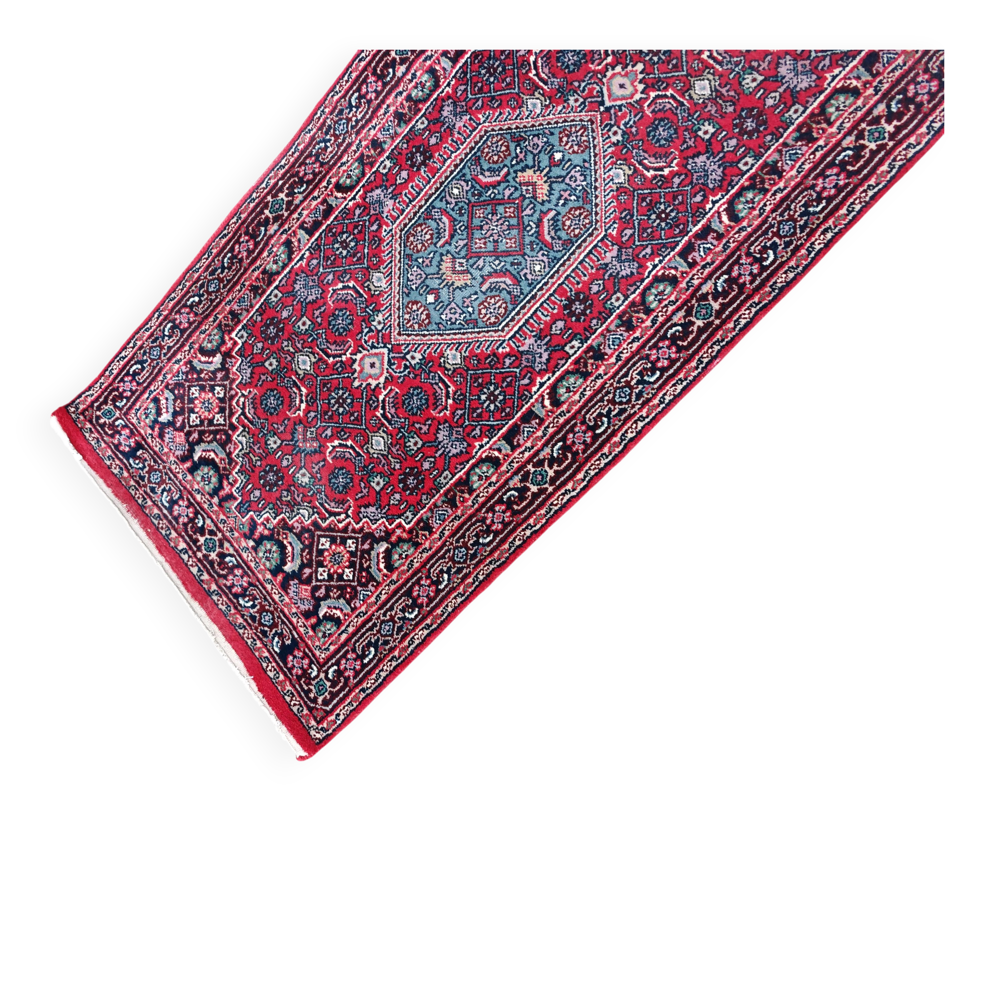 Tapis coureur Bidjar vintage noué main années 1950