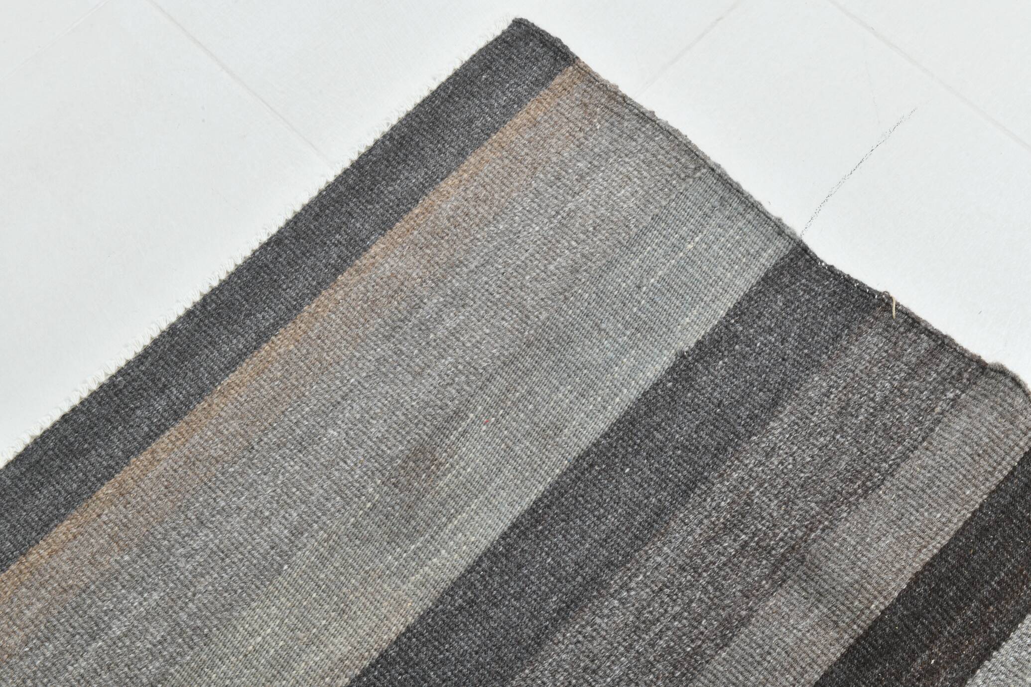 7x9 Gray & Teal Green Handmade Kilim Rug, 224x264Cm