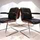 Set of 4 Martin Stoll Leather Dining/Conference Chairs by Professor Karl Dittert
