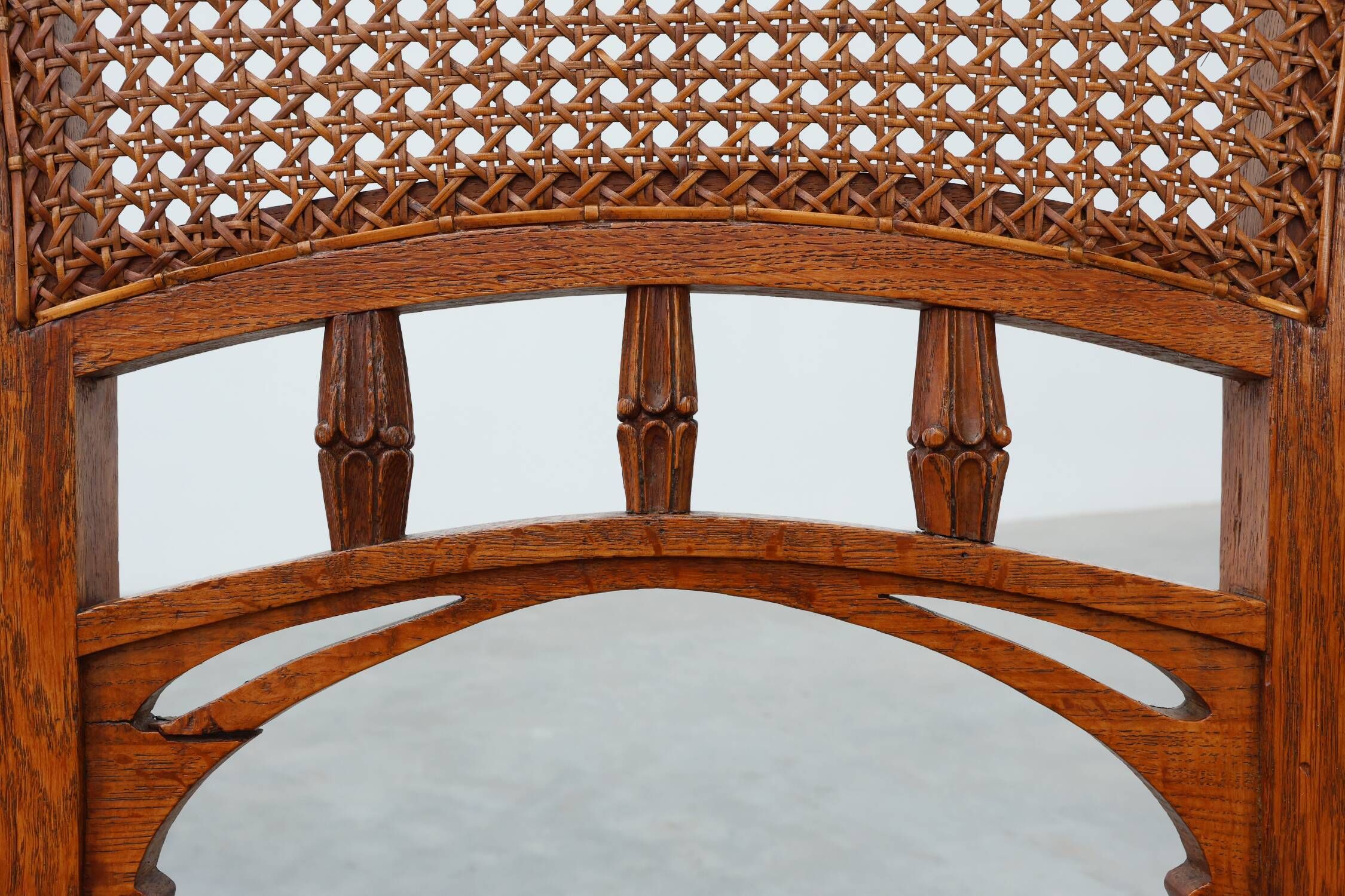 Set of 6 art nouveau dinner chairs in the manner of Victor Horta, Belgium