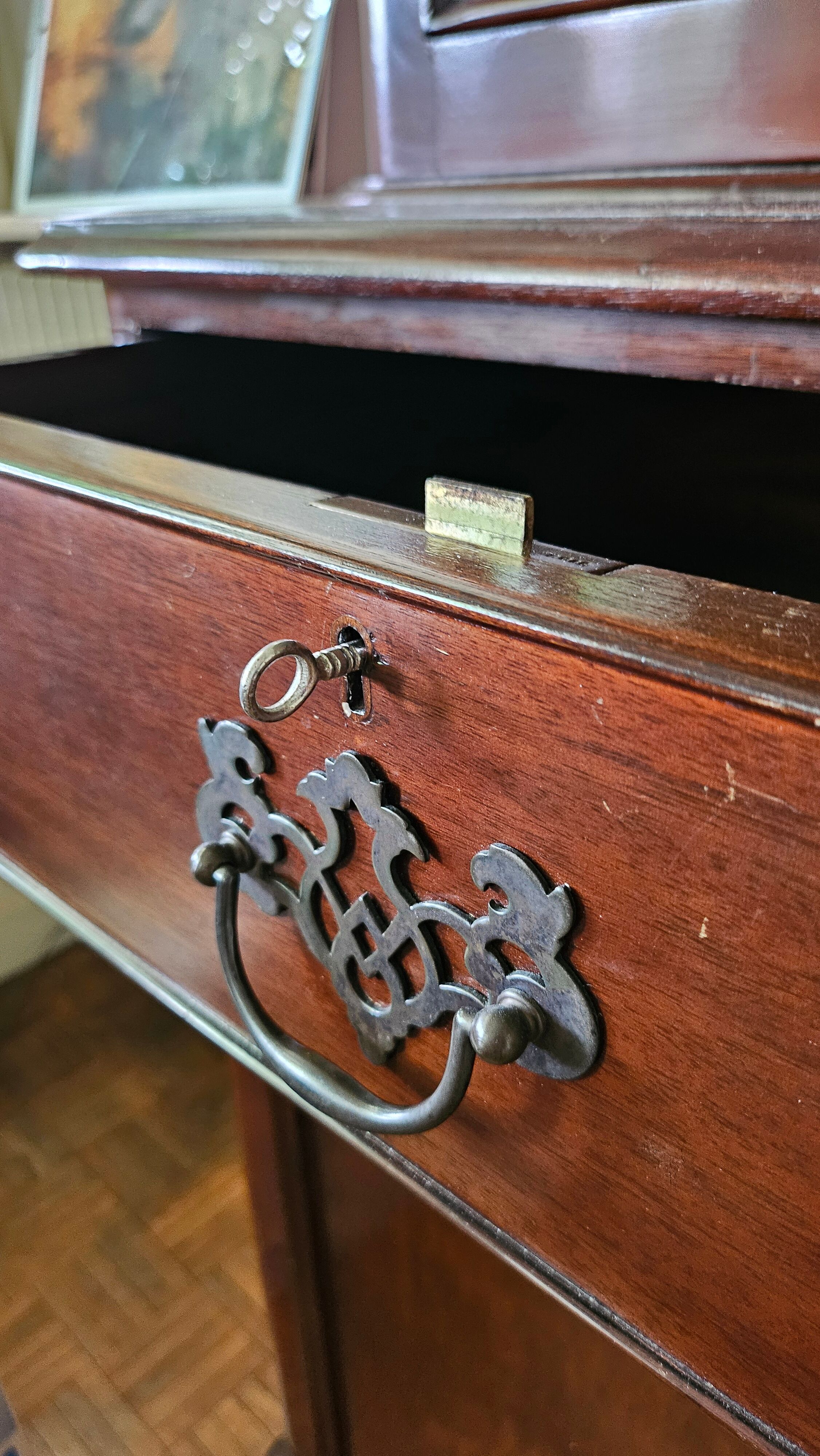 English library showcase and secretary