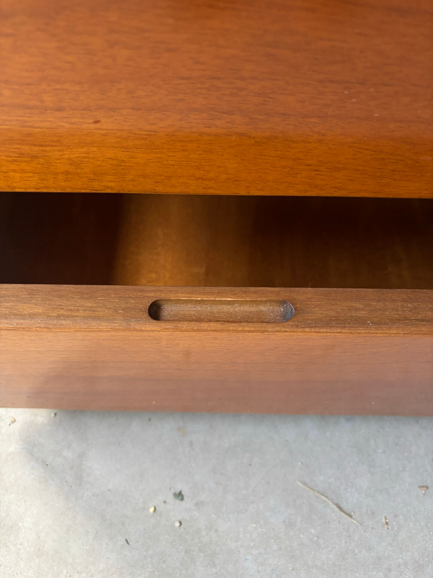 Low Scandinavian enfilade in walnut – Vintage design sideboard from the year