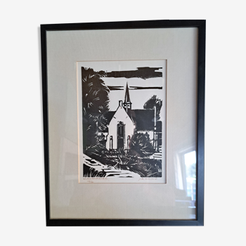 Lithographie signée Jef De Coninck "Vlassenbroek" n° 17/20