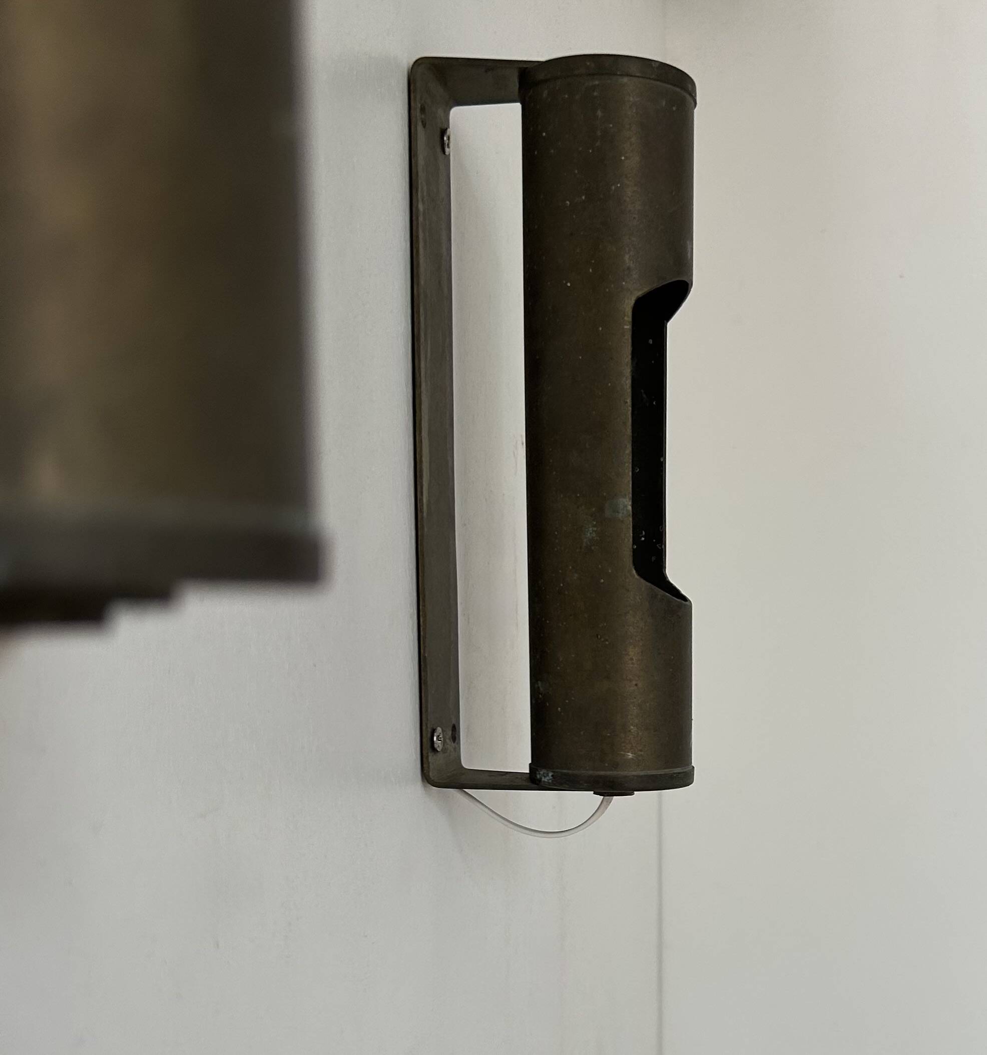 Pair of vintage modernist wall lights, solid brass, Sweden 1940s