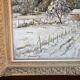 Large oil on canvas signed by Victor Zolnierowicz – Snowy landscape in
