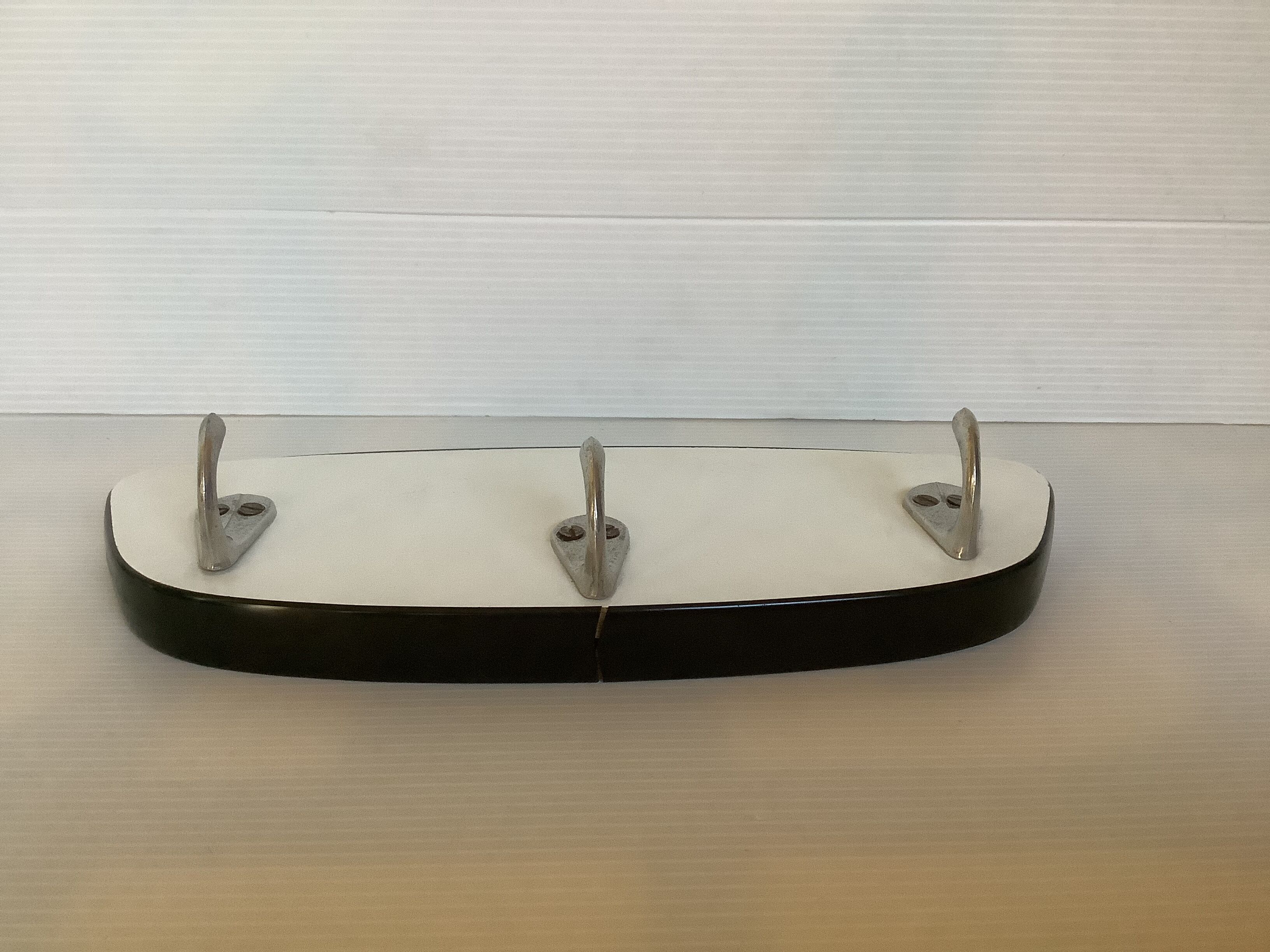 Formica asymmetrical tea towel coat rack