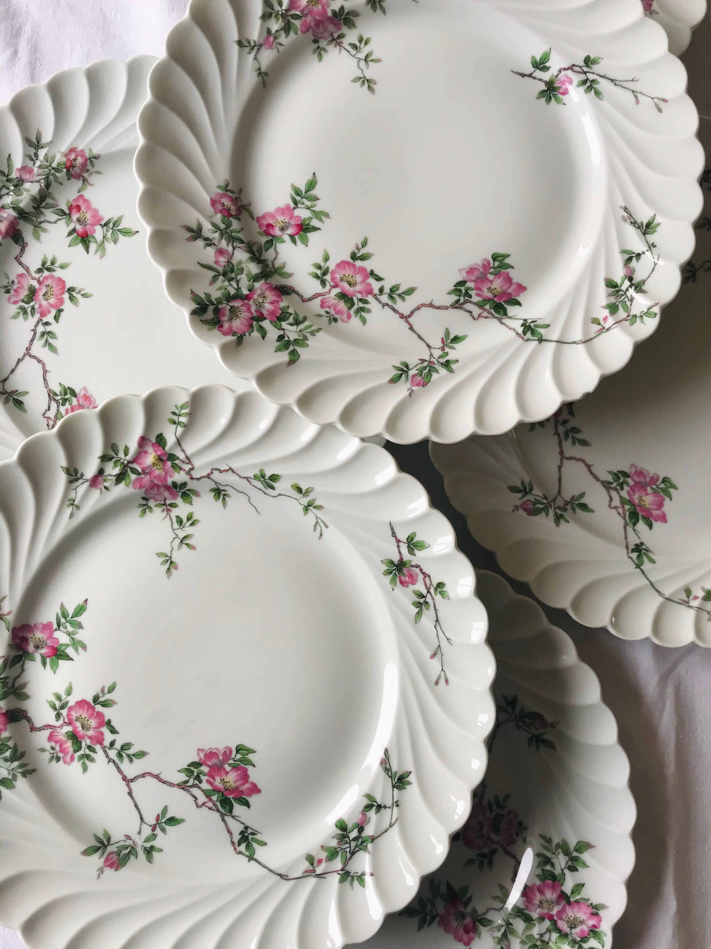 Lot of six flat plates in Haviland porcelain