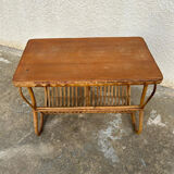 Vintage rattan magazine table