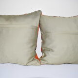 Single, plain Turkish Ak574 striped Kilim cushion cover