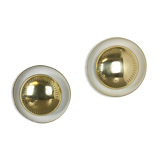 Set of two modernist brass metal sconces wall light, italy, 1950s