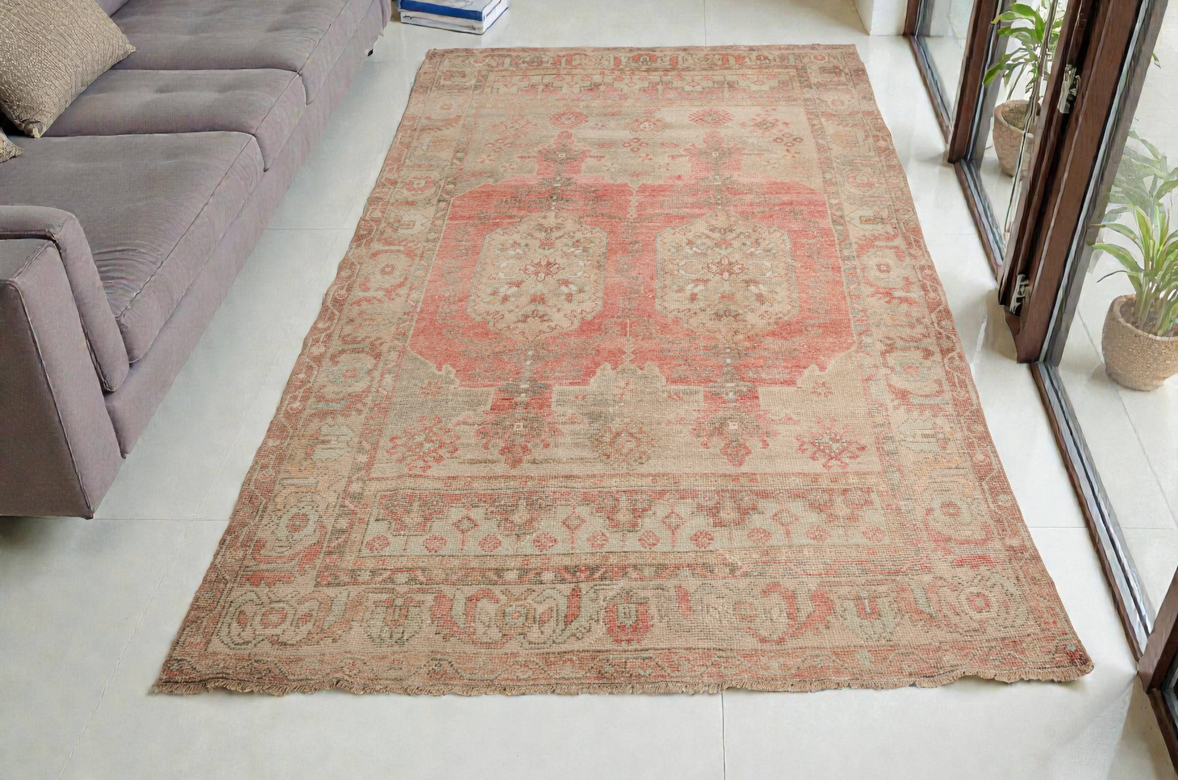 Oushak Vintage Wool Carpet