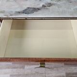 Mid Century Chest of Drawers in Mahogany, Brass and Glass