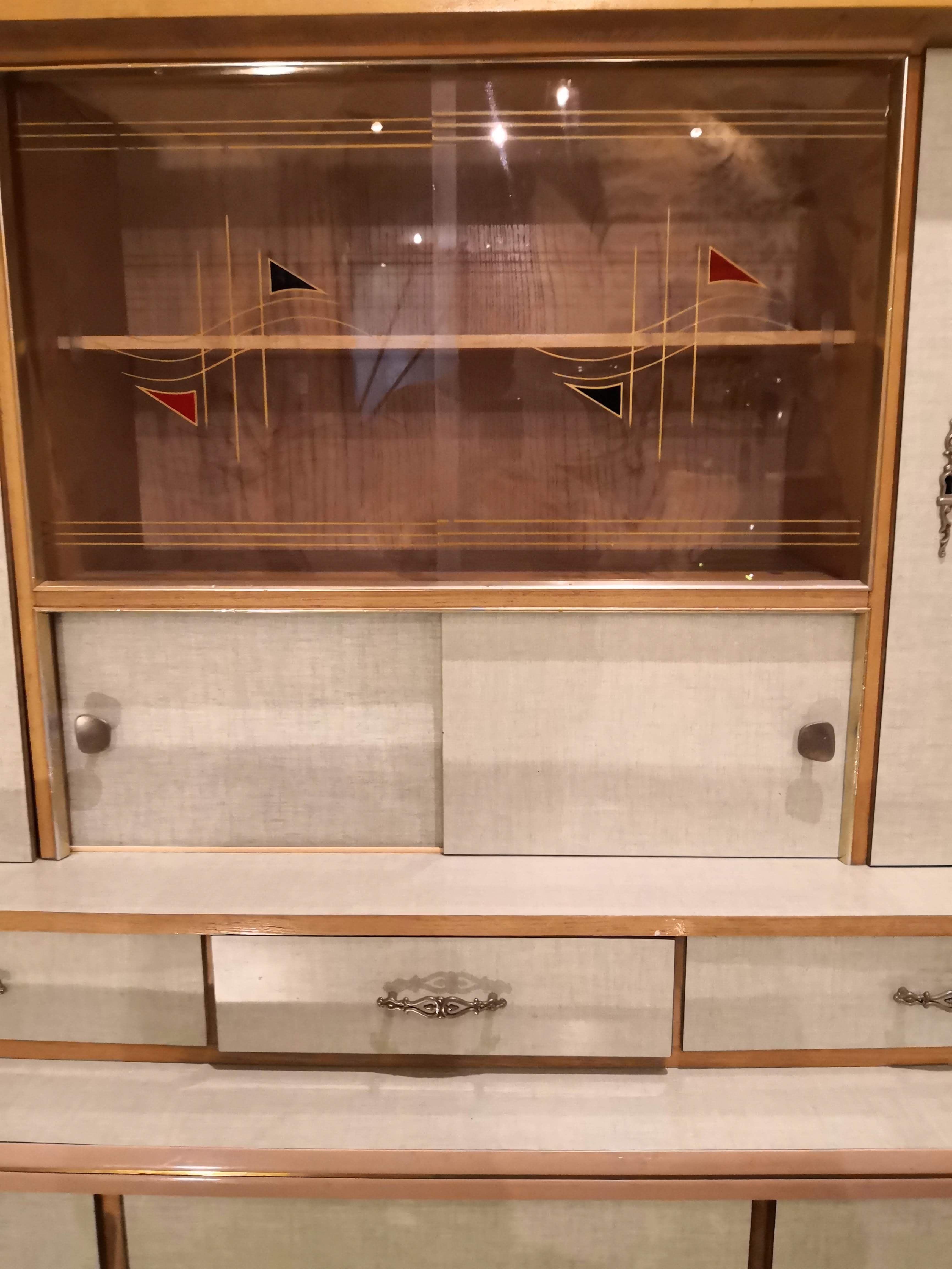 Vintage buffet in formica 1962 pale green