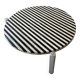 Table basse tripode, plateau en marbre crème et noir, vintage 1970