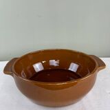 Large caramel enamelled bowl