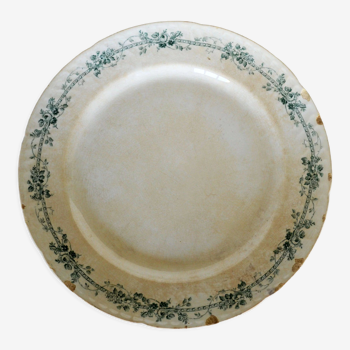 Plat rond porcelaine opaque de gien, modèle "bagatelle"