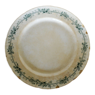 Plat rond porcelaine opaque de gien, modèle "bagatelle"