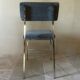 Pair of chrome and fabric chairs