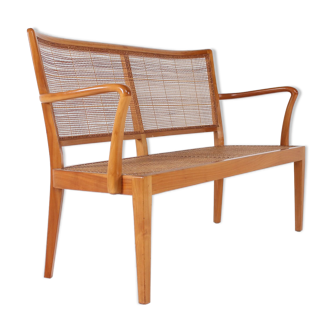 Rudolf Frank caning bench for Erwin Behr classic Finnish style