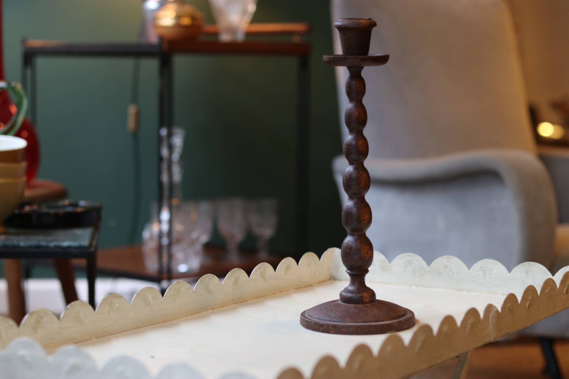 Cast iron candlestick, late 19th century