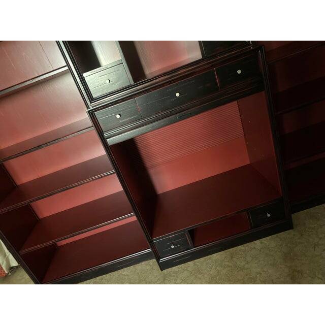 1980s classic bookcase of high italian craftsmanship from the 80s with tv shelf or bar