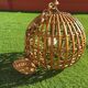 Large Italian spherical wicker pendant light, 1950s.
