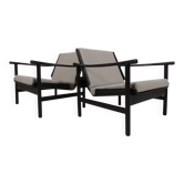 2x wooden Scandinavian arm chairs