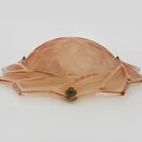 Antique Art Deco star-shaped pendant light with one burner, made of pâte de verre.