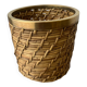 Rattan and brass basket, Italy, 1970s, 16 cm diameter