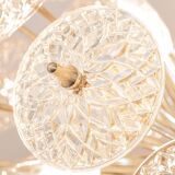 Grand superb Sputnik floral chandelier in glass and brass, Germany, 1960s.