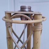 Lampadaire rotin bambou vintage années 50-60