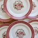 6 vintage dessert plates in Badonviller earthenware with floral decoration.