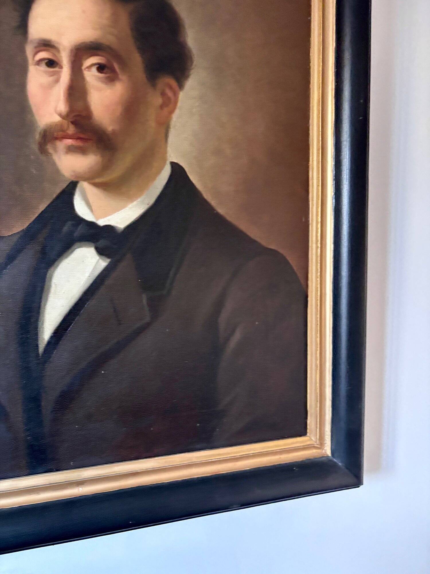 "Alphonse" - Portrait, oil painting on framed canvas - 1864, ☐ 76 x 65 cm