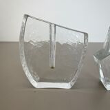 Set of 2 "brutalist" rock glass vases, germany 1970