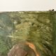 Old oil painting on canvas "The Haystacks" dated 1902.